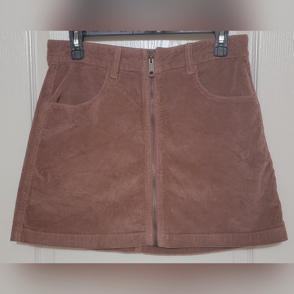 Corduroy Mini Skirt - Brown